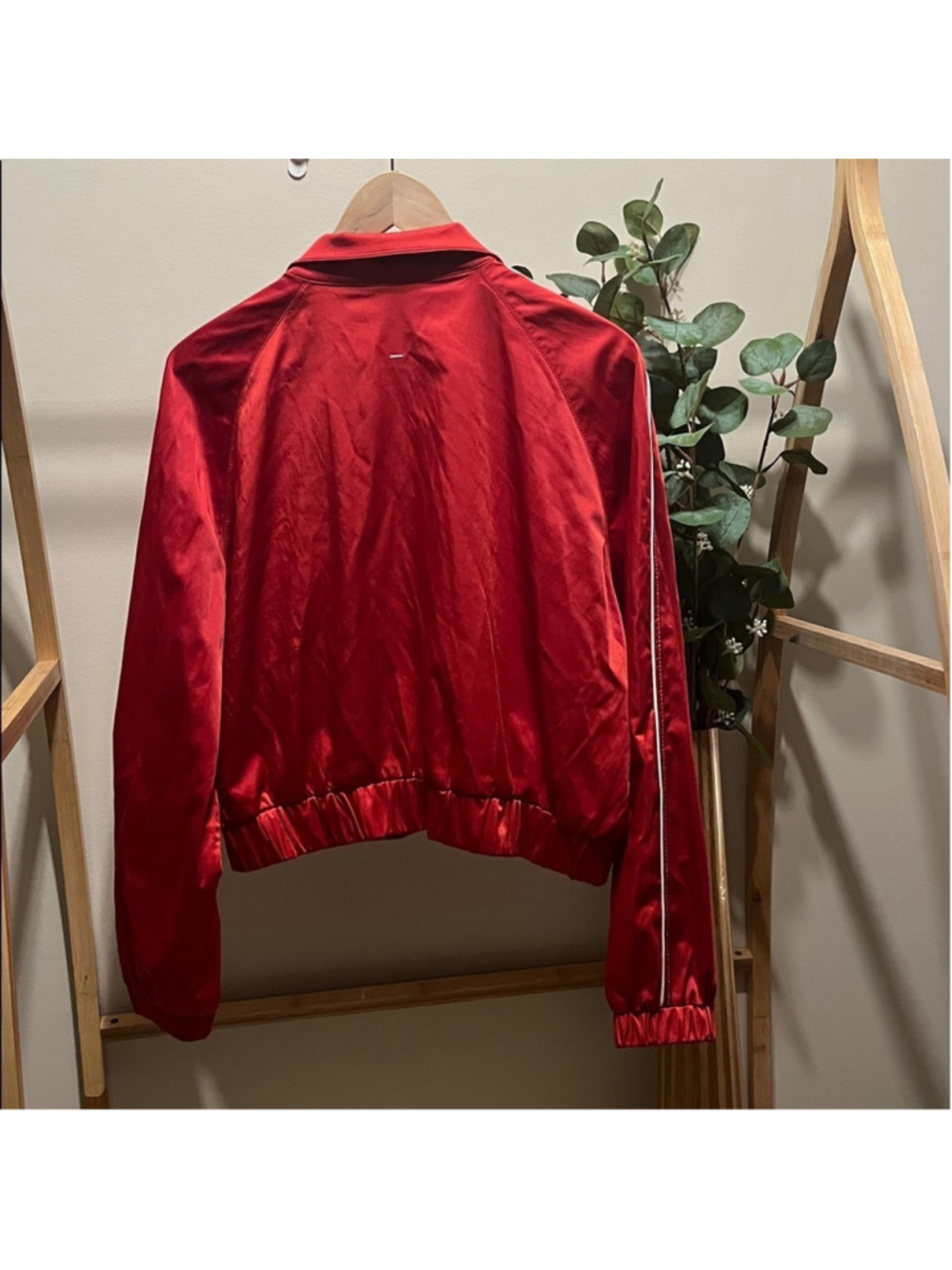 Zara Red Full Zip Long Sleeve Bomber Coat - Picture 4 of 4